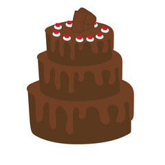 birthday cake with topping illustration