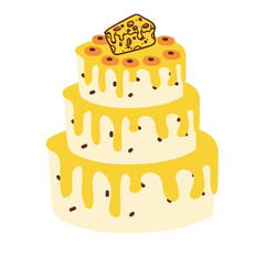 birthday cake with topping illustration