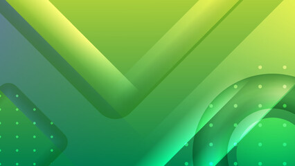 Modern green yellow digital speed tech presentation background. Abstract green eco arrows background with stripes. Vector illustration