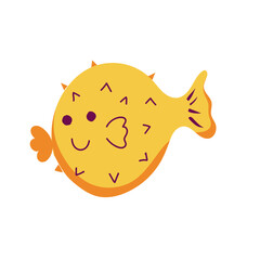 sea water fish hand drawn