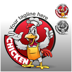 Vector illustration, Chicken mascot as a symbol restaurant fried chicken business.