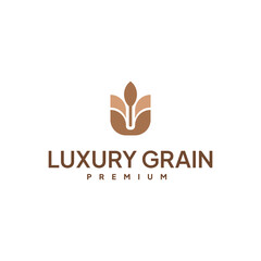 Luxury Wheat logo concept, Agricultural wheat Logo Template vector icon