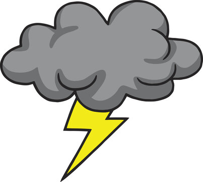 Thunderstorm Grey Cloud Hand Drawn Illustration Icon
