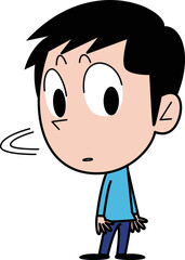 振り向いている男性