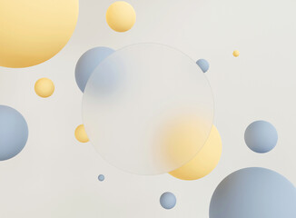 3D glassmorphism background design. 3D rendering.