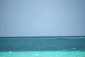 A picture taken 5 October 2022 of some beautiful sights from Maldives. Blue ocean and beautiful blue sky can also be seen