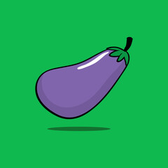 eggplant icon vector design with green background 