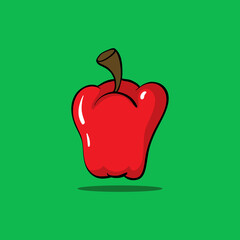 chili pepper icon vector design with green background 