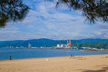 Kehi no Matsubara beach in Tsuruga city, Fukui prefecture, Hokuriku, Japan.
