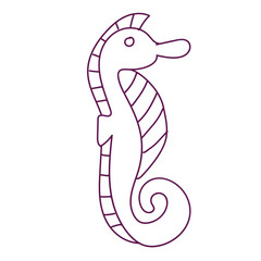 Fototapeta premium seahorses and seawater squid