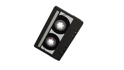 3D Cassette Tape Rendered on transparent background