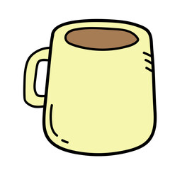 Obraz premium classic coffee cup doodle