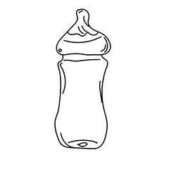 baby bottle doodle hand drawn