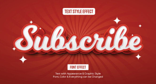Subscribe red text effect, red theme
