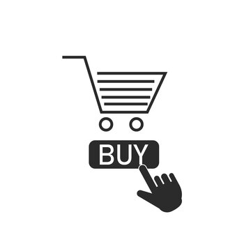 shopping cart  buy now icon illustration on white