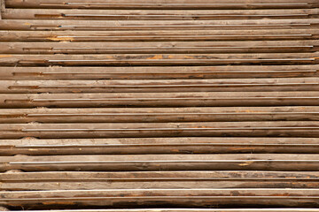 Wooden steps up as a background, stairs and wooden logs