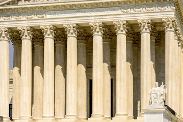 Fototapeta premium U.S. Supreme Court Building , Washington DC, detail of columns in the city