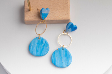 Polymer clay earrings on a white background.