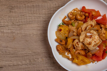 Stir Fried Sweet Chili Chicken with Cashew Nuts