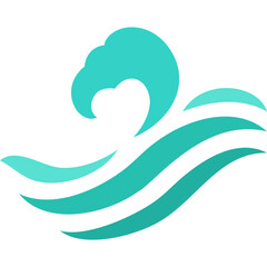 sea water wave icon for decoration, website, web, presentation, printing, banner, logo, poster design, etc.