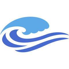 ocean wave flat clip art for decoration, website, web, presentation, printing, banner, logo, poster design, etc.