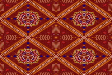 ethnic abstract art tribal seamless pattern Folk Embroidery, ikat Patterns, Aztec Geometric Art Ornament Prints, Carpet Designs, Wallpaper, Clothing, Wraps, Fabrics, Covers, Textiles , background imag