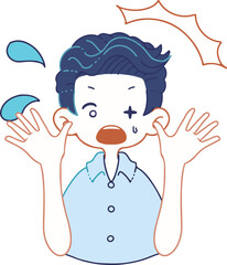 びっくり驚いている人物のベクターイラストレーション