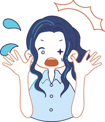 びっくり驚いている人物のベクターイラストレーション