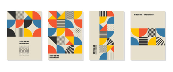 Collection of bauhaus swiss style templates - obrazy, fototapety, plakaty