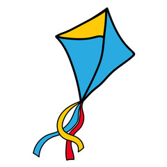 colorfull kite with ribbon and tail for kids