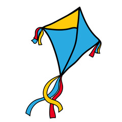 colorfull kite with ribbon and tail for kids