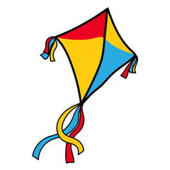 colorfull kite with ribbon and tail for kids