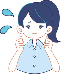 慌てている/心配している人物のベクターイラストレーション