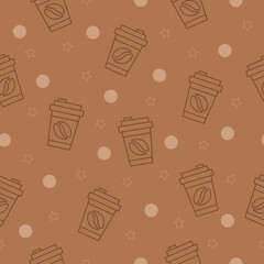 seamless pattern. coffee pattern. brown pattern theme. arabica pattern. latte coffe. cafe item. icon