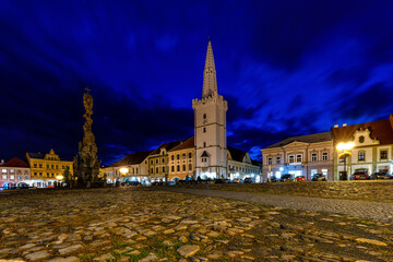 Night photography of Czech historic town of Kadaň - Czech Republic, Europe