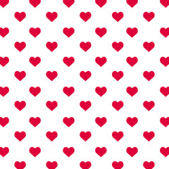 Much red hearts on a light background. Seamless jpeg background from hearts of the different sizes. template, pattern repeated. jpg pattern with heart. Love romantic and Valentine Day
