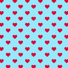 Much red hearts on a light background. Seamless jpeg background from hearts of the different sizes. template, pattern repeated. jpg pattern with heart. Love romantic and Valentine Day
