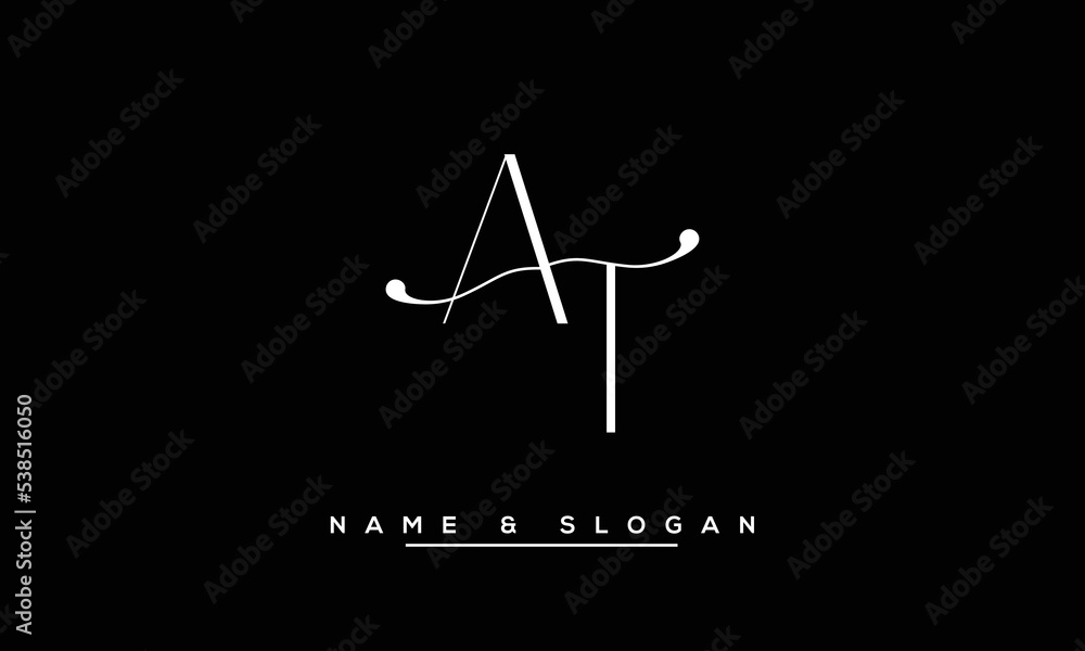 Poster TA,  AT,  T,  A   Abstract  Letters Logo  Monogram