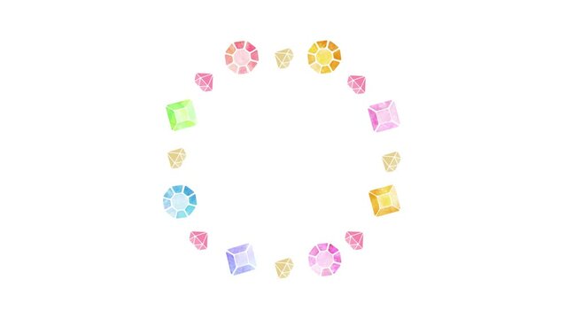 回転する水彩ジュエリー背景素材
