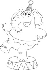 funny elephant coloring page for kids
