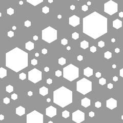 Seamless pattern with hexagonal chaotic ornament. Absrtact modern endless background. Vector illustration.