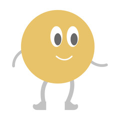 Obraz premium Circle cartoon geometric shape for kids to learn basic math education with smiley face character illustration for kindergarten, preschool and Montessori children.