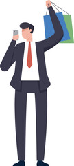 businessman shopping. illustration png