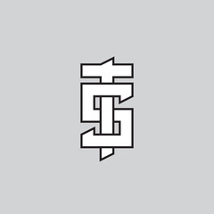 TS, ST, T, S - logotype, abstract letters, logo or monogram.