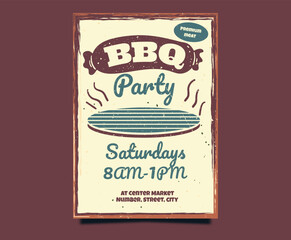 This is an illustration of retro bbq poster.