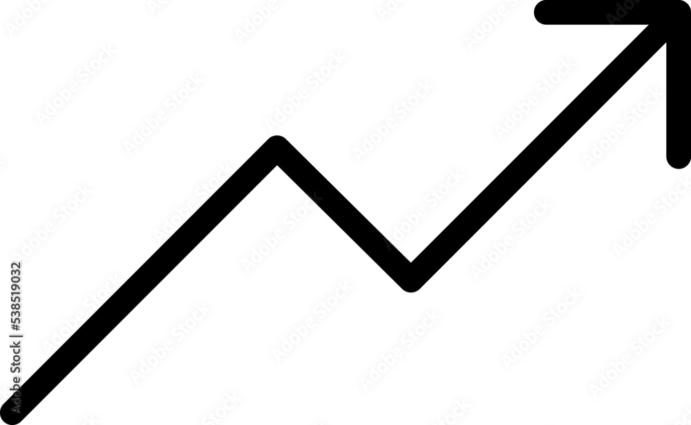 Poster trend up graph icon in trendy flat style isolated on grey background..eps