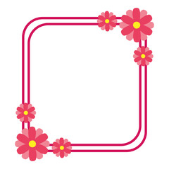 square frame with wedding flower