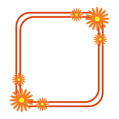 Obraz premium square frame with wedding flower