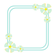 square frame with wedding flower