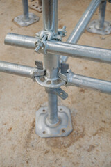 Support scaffolding system at bridge construction.